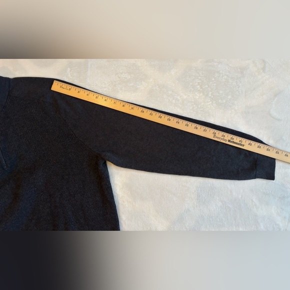 FLX Men's Sweater Black Quarter Zip-Up Turtleneck Pullover Dark Grey Size M - Picture 5 of 11